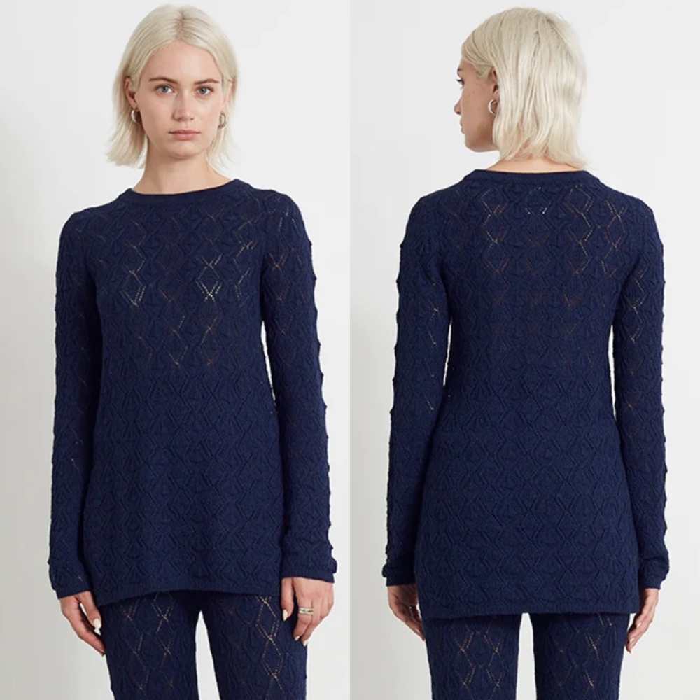 Eleven Six Theresa Top Baby Alpaca Lace Stitch Tunic Sweater